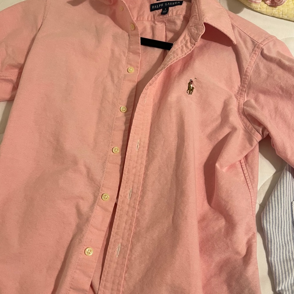 Button down pink Ralph Lauren shirt size 8